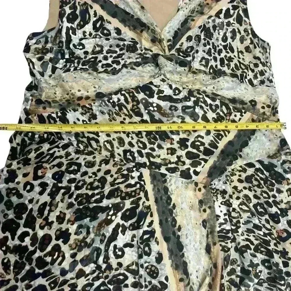 Vintage Cheetah / Leopard Animal Print Dressbarn Dress Size 20 Sleeveless - Picture 6 of 9